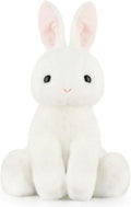 Rabbit Bunny Stuffed Animals Plush Toys with Pink Ears for Kids Girls Boys Girls Babies Birthday Easter Christmas Bedtime Gifts, Off White