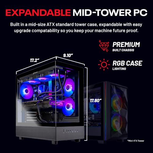 Skytech Gaming Azure 3 Desktop PC, Ryzen 7 9700X, RTX 5060, 32GB DDR5, 1TB SSD, Win 11 T224180