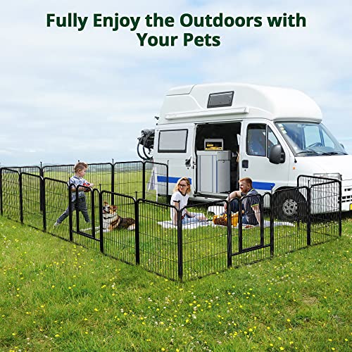 PawGiant Dog Fence Playpen for Small, Medium, Large Dogs, Indoor Outdoor Metal Pet Enclosure C167