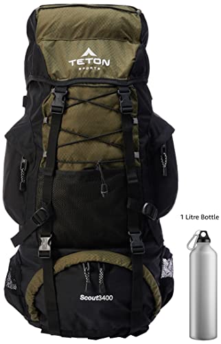 TETON 55L Scout Internal Frame Backpack with Rain Cover V9316