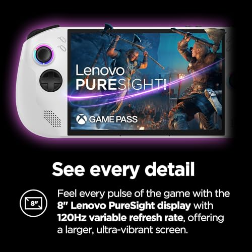 Lenovo Legion Go S 2025 Mobile Gaming Console, AMD Ryzen Z2 Go, 8" 120Hz Display, 512GB, Glacier White H896767