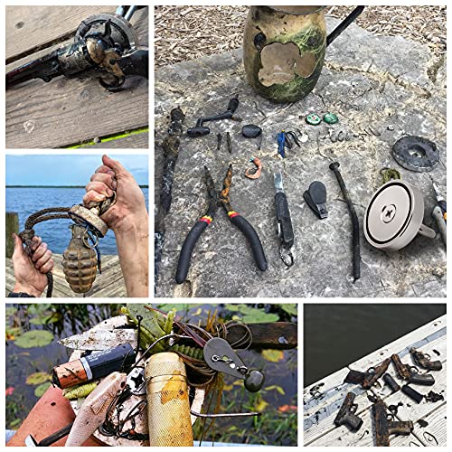 FINDMAG Magnet Fishing Kit with Case 1000 LBS Neodymium Round Magnet D111