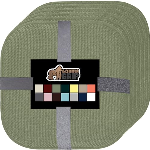 GORILLA GRIP Slip Resistant Chair Cushions, Memory Foam, Set of 2, Beige W525