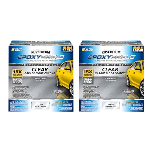 Rust-Oleum EPOXYSHIELD Garage Floor Coating Kit, 1 Car, Gloss Gray W372848