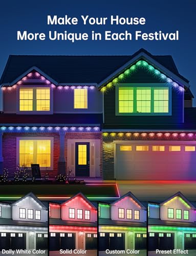 Permanent Outdoor Lights RGB+IC Christmas Eave Lights 30ft IP68 Waterproof O446