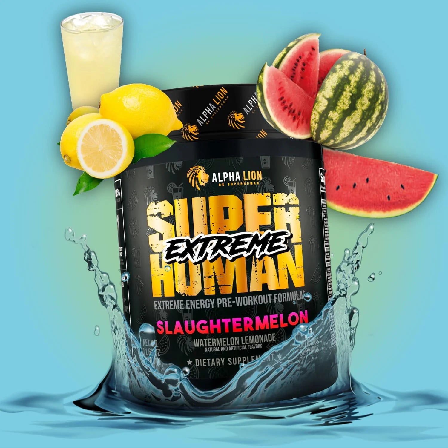 ALPHA LION Superhuman Extreme Pre-Workout, Slaughtermelon, 21 Servings K7100