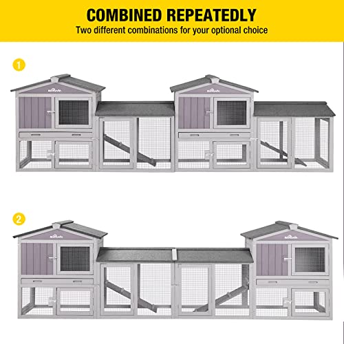 Aivituvin Rabbit Hutch Chicken Coop with Run Waterproof Roof Outdoor K77210