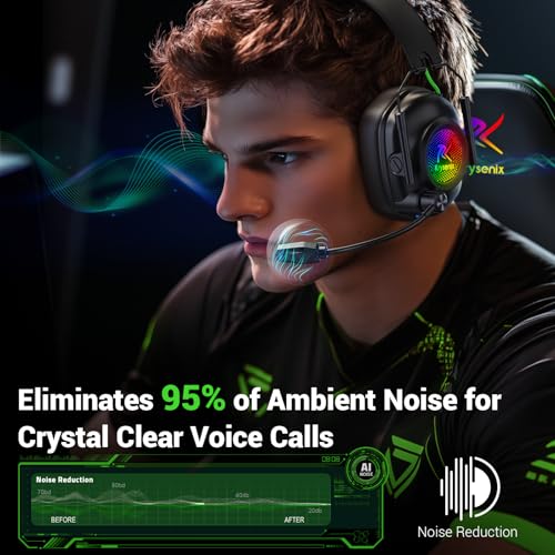 Wireless Gaming Headset with Noise Canceling Mic for PC, PS5, PS4, Switch, Mac B84241