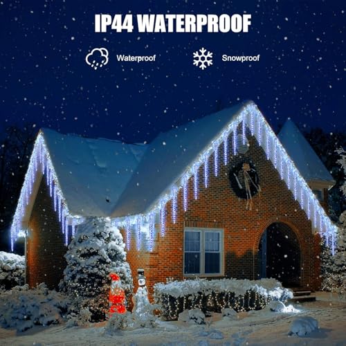 Brightown Christmas Meteor Shower Lights Outdoor 30ft 720 LED Waterproof Blue T277924