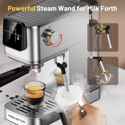 Espresso Coffee Machine with Milk Tank, 20Bar Touch Screen E995