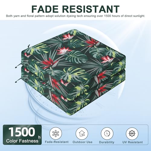 Favoyard Patio Chair Cushions 19 x 19 x 3 Inch Waterproof Outdoor Set of 2, Beige Q67095