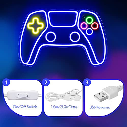 Kavaas Gaming Neon Sign Mushroom Wall Decor for Game Room, Red K6405