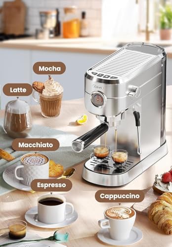 Gevi Espresso Machine 20 Bar with Auto Milk Frother, Stainless Steel D6478