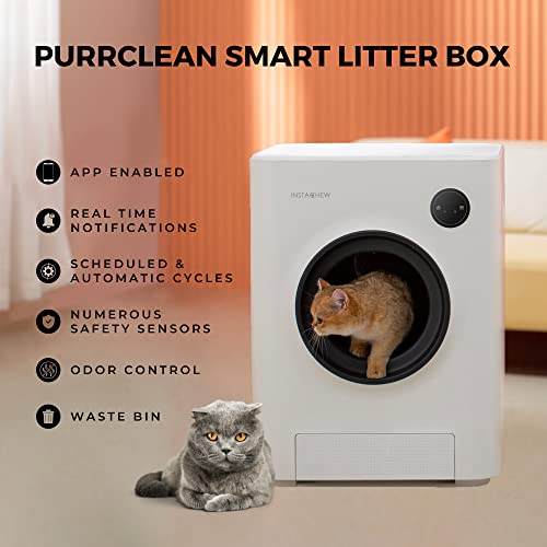INSTACHEW Purrclean Automatic Self Cleaning Cat Litter Box, App Enabled, Large Capacity G795242