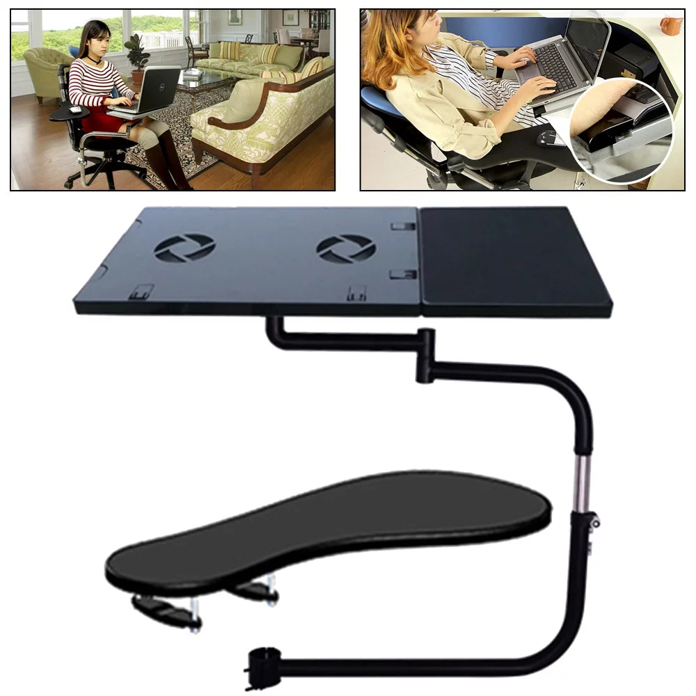 Anqidi Laptop Holder Motion Chair Leg Clamping Keyboard Tray with USB Fan and Mouse Mat G6275