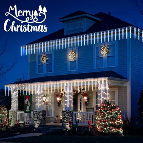 Brightown Christmas Meteor Shower Lights Outdoor 30ft 720 LED Waterproof Blue T277924