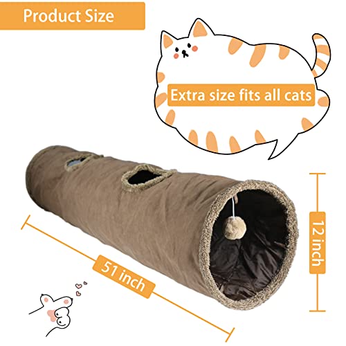 Grey Suede Cat Tunnel with Two Peepholes and Bubble Ball D969