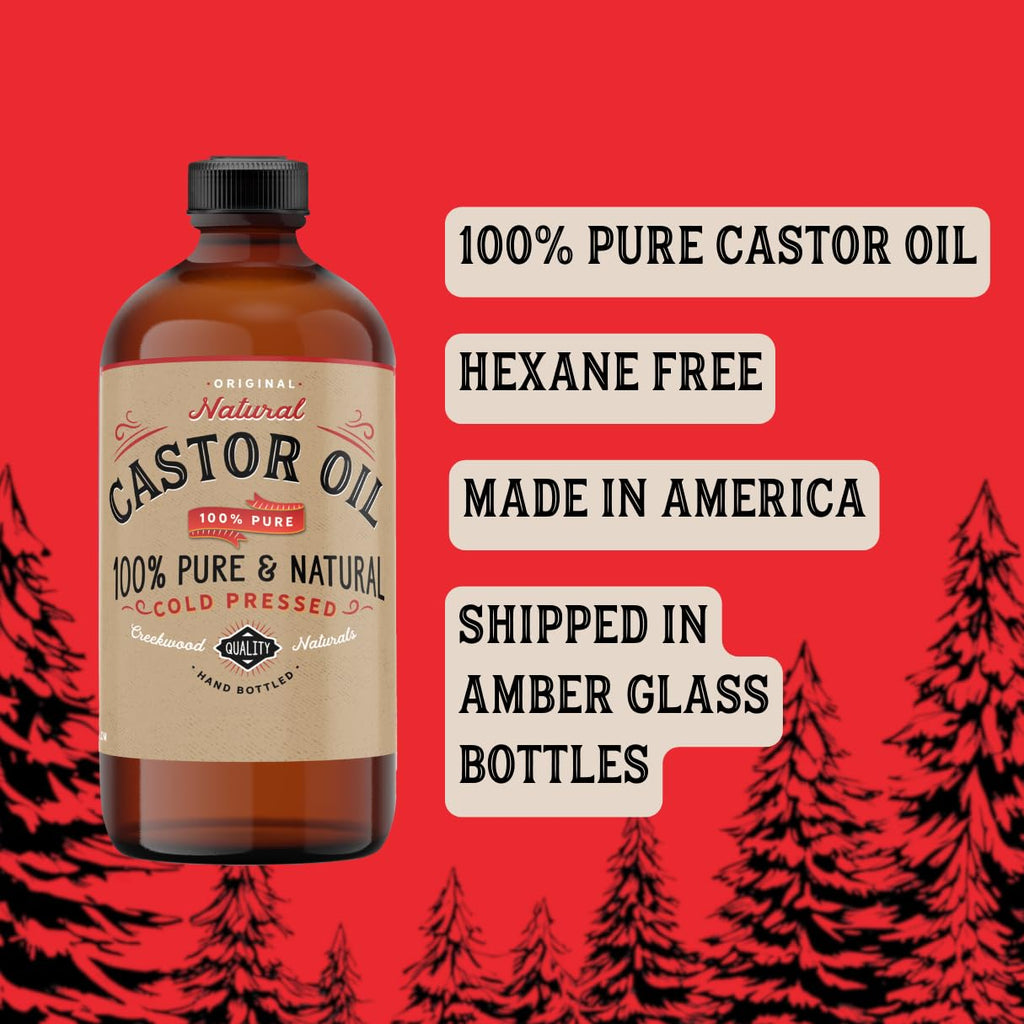 Castor Oil 100% Pure Cold Pressed Hexane Free Glass Bottle R247747