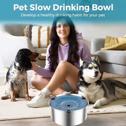 Stainless Steel No Spill Dog Water Bowl 3L Grey C150667