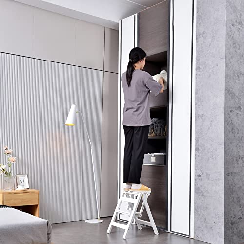 Foldable Wooden Step Stool Ladder for Home, 2 Step V6754