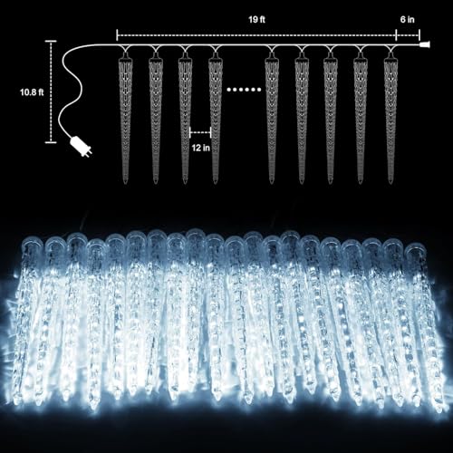 Brightown Christmas Meteor Shower Lights Outdoor 30ft 720 LED Waterproof Blue T277924