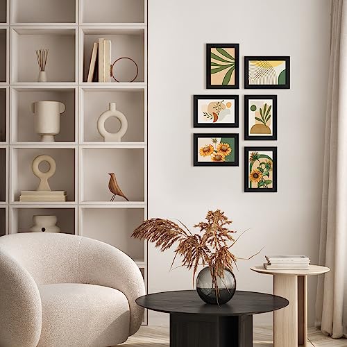 Egofine 8x10 Picture Frames Set of 6, Solid Wood with Plexiglass, White T6319