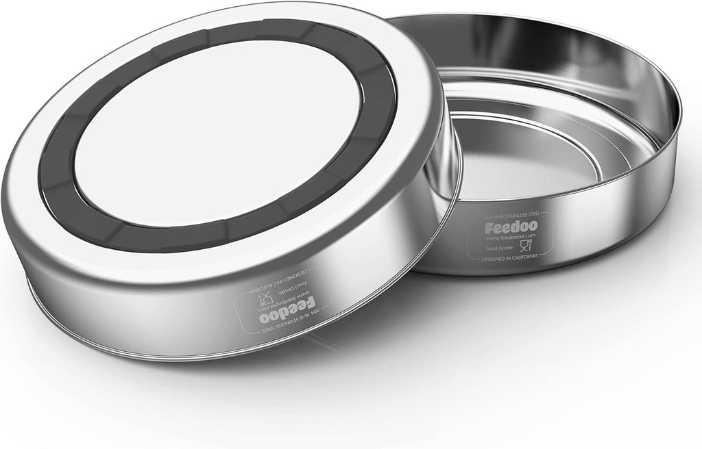 Stainless Steel Dog Bowl, Non-Slip Dog Bowl with Rubber Base, Shallow Wide Rim Design, Tip-Resistant and Rust-Resistant, Heavy Duty Pet Bowl, Holds 5cups(42oz)