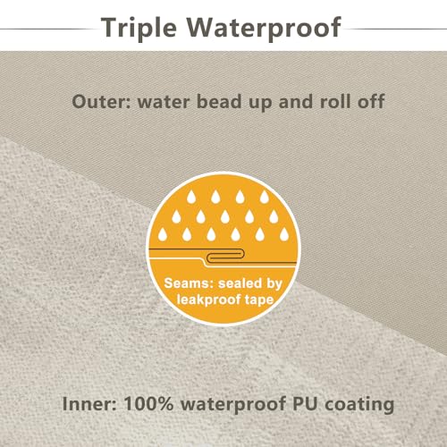Favoyard Patio Chair Cushions 19 x 19 x 3 Inch Waterproof Outdoor Set of 2, Beige Q67095