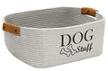 Durable Cotton rope dog toy storage, large dog bin, pet bed, puppy toy box - Perfect for organizing pet toys, blankets, leashes, clothing and any doggie stuff - Gray