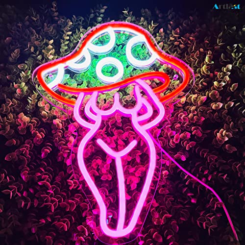 Lady Mushroom Neon Light LED USB Sign for Bedroom Wall Decor K854110