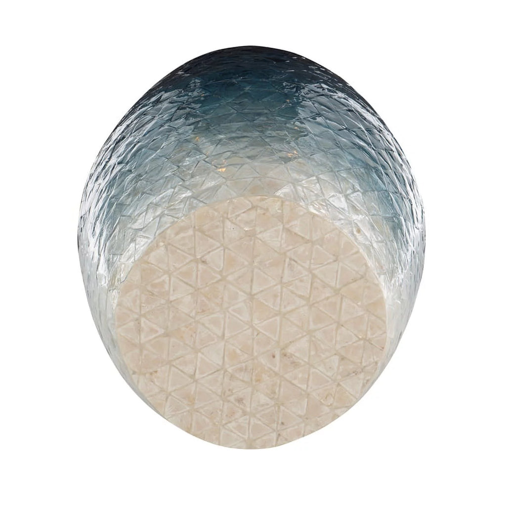 Riverbay Furniture Ombre Capiz Mosaic Drum Table Blue T110