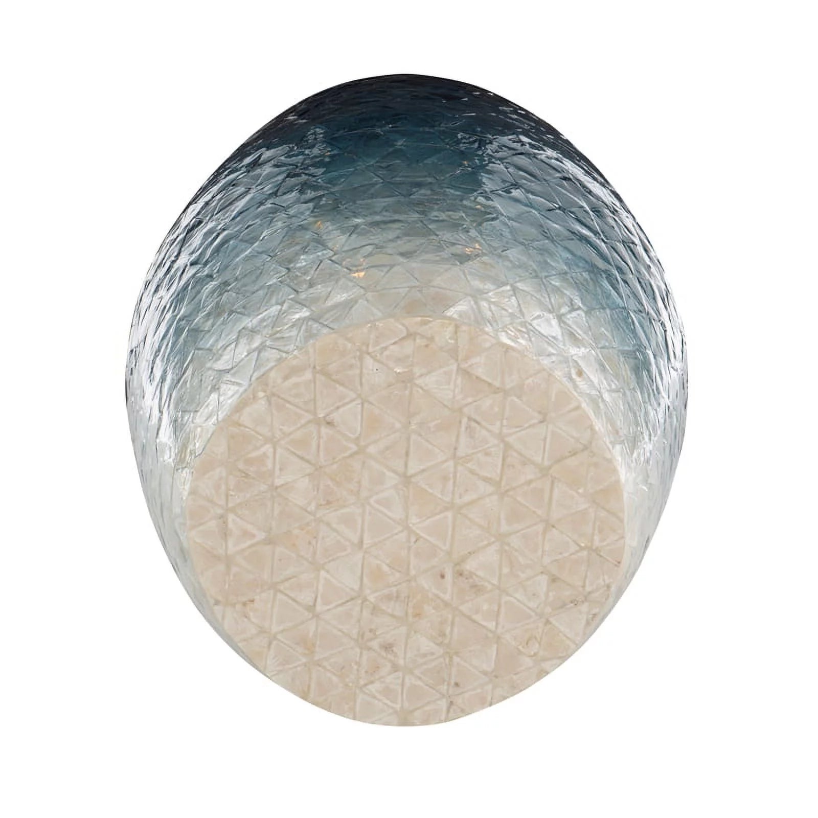 Riverbay Furniture Ombre Capiz Mosaic Drum Table Blue T110