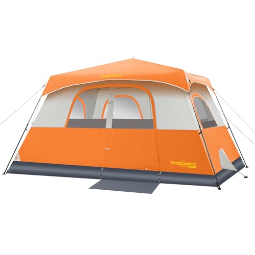 Fanttik Outdoor Camping Tent 4/6/8/10 Person Instant Cabin with Rainfly & Carry Bag G367