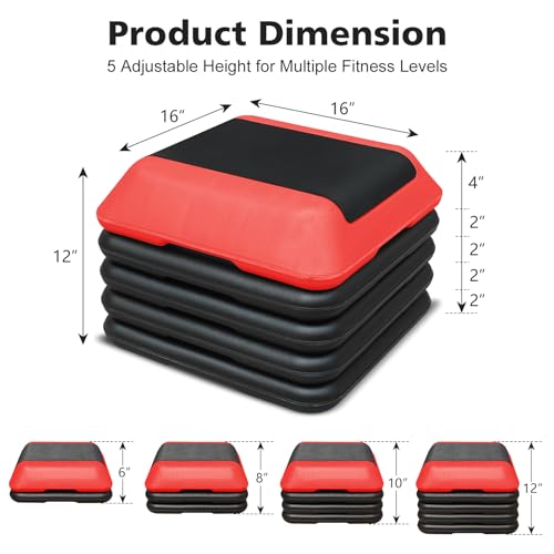 16"x16" Aerobic Step Platform with 4 Adjustable Risers K546694