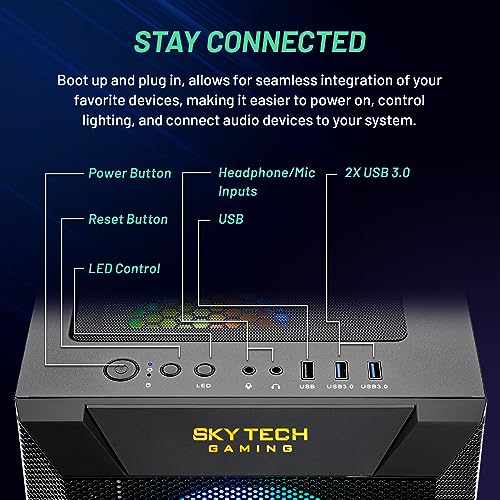 Skytech King 95 Gaming PC Desktop, Ryzen 7 9700X, RTX 5070, 32GB DDR5, 1TB SSD T309284