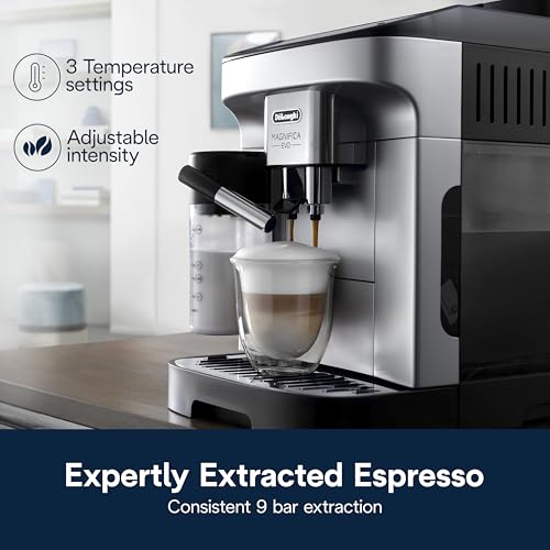 De'Longhi Magnifica Evo Automatic Espresso & Coffee Machine with Milk Frother, Silver Z699