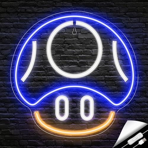 Kavaas Gaming Neon Sign Mushroom Wall Decor for Game Room, Red K6405