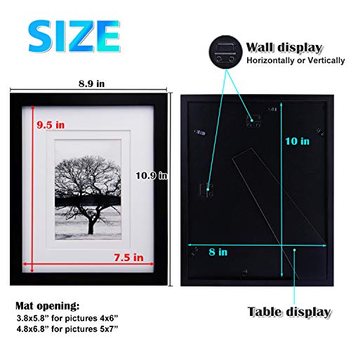 Egofine 8x10 Picture Frames Set of 6, Solid Wood with Plexiglass, White T6319