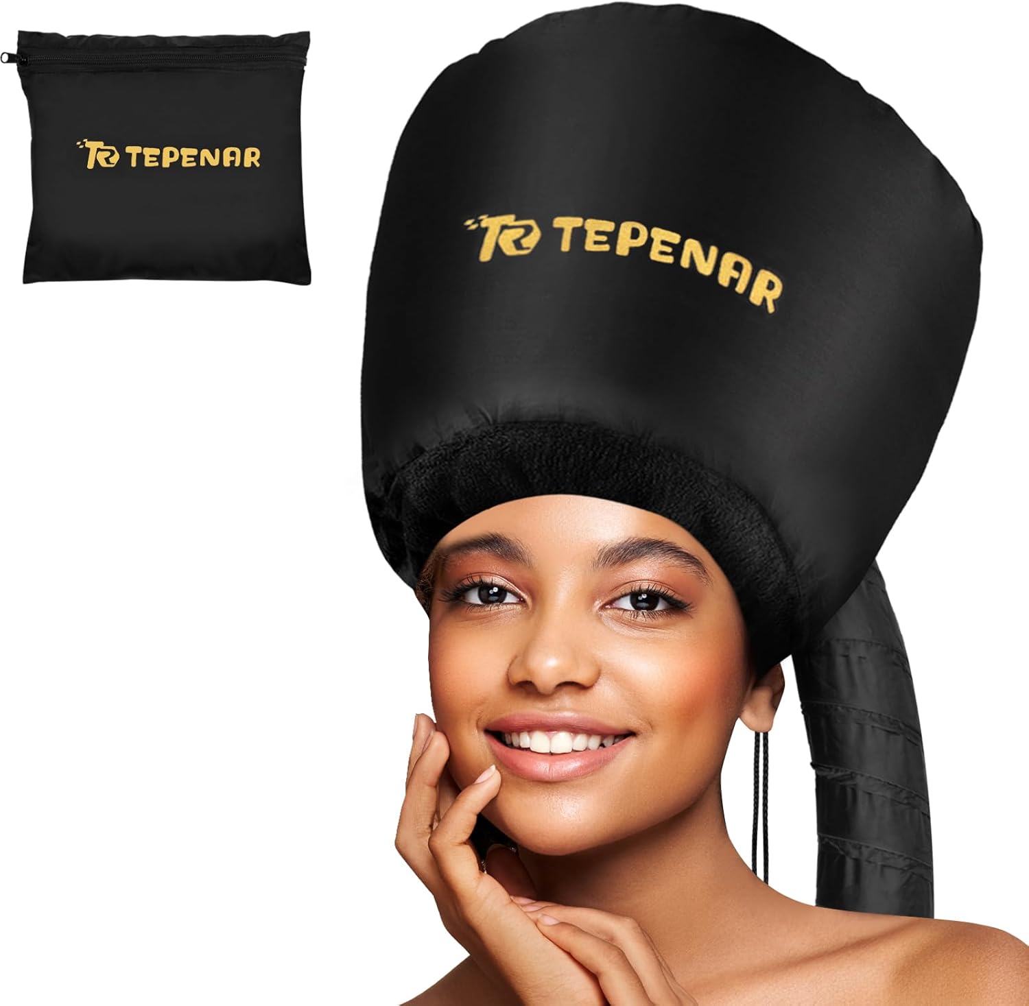 Hair Dryer Bonnet Attachment - Upgraded Extra Large Bonnet Hair Dryer for Speeds Up Drying Time - Soft Adjustable Hooded Hair Dryer Cap Use for Hair Care Styling Fast Drying