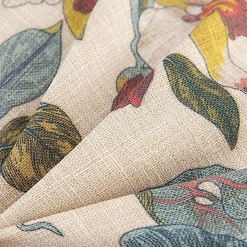 Outdoor Dining Chair Cushions Set of 4, 44x21x4.5 Inch, Khaki Floral Y7959