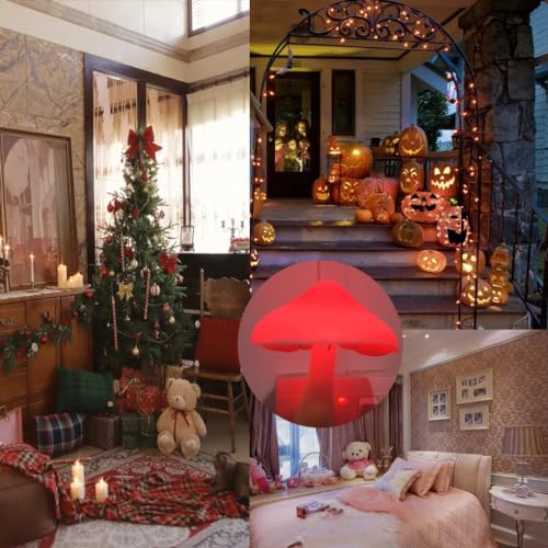 AUSAYE 5Pack Sensor LED Night Light Plug in Mushroom Lamp for Bedroom G797882