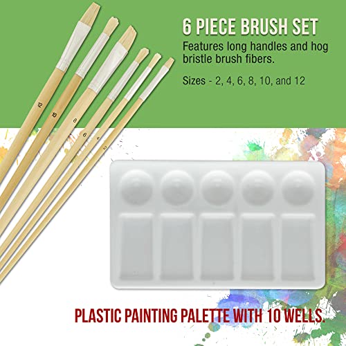 U.S. Art Supply 21-Piece Acrylic Painting Set with Wooden H-Frame Easel M255