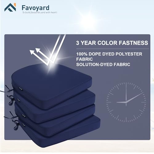 Favoyard Outdoor Chair Cushions 19"x19"x2" Set of 4 Waterproof U573530