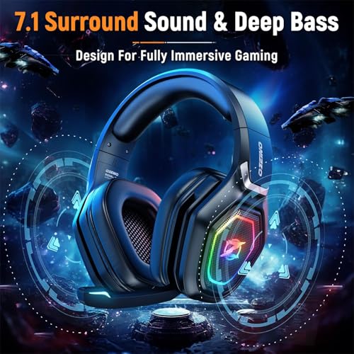 2.4GHz Wireless Gaming Headset for PC PS5 PS4 with Flip Microphone M29946