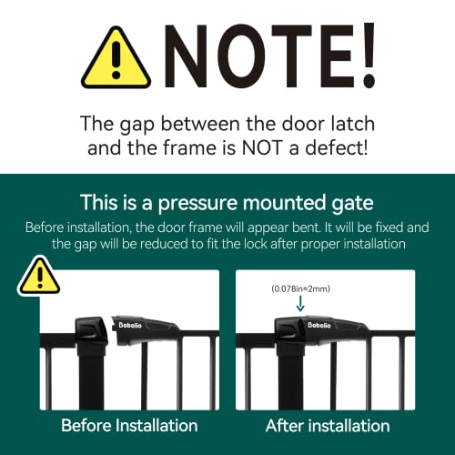 Babelio Metal Baby Gate, 29-43'' Auto Close, 30'' Tall, Black Z828246
