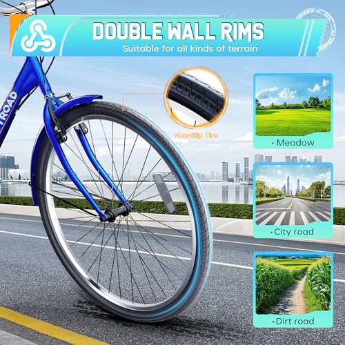 Outroad Adult Tricycle 26 Inch 7 Speed 3 Wheel Cruiser Bike with Large Basket F712