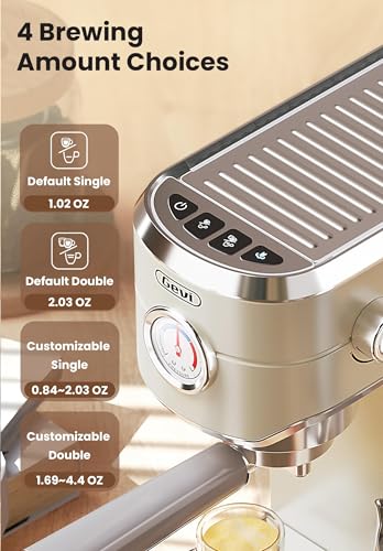 Gevi Espresso Machine 20 Bar with Auto Milk Frother, Stainless Steel D6478