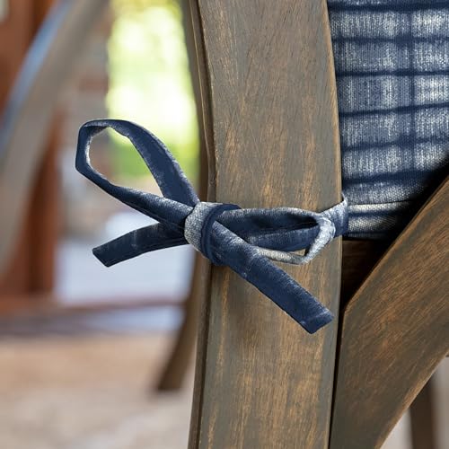 Arden Outdoor Dining Chair Cushion, 20 x 20, Rain-Proof, Peacock Blue Green Texture J4105