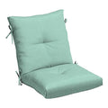Arden Outdoor Plush Tufted Dining Chair Cushion, 21 x 40, Black Cabana Stripe I23003