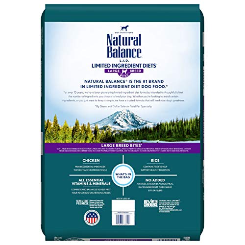 Natural Balance Large Breed Adult Dry Dog Food Lamb & Brown Rice, 26 lb B46116